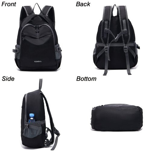 YZAOLL Small Lightweight Packable Hiking Backpack, 20L Hiking Backpack Day Pack for Women Men Travel Camping Vacation,Black