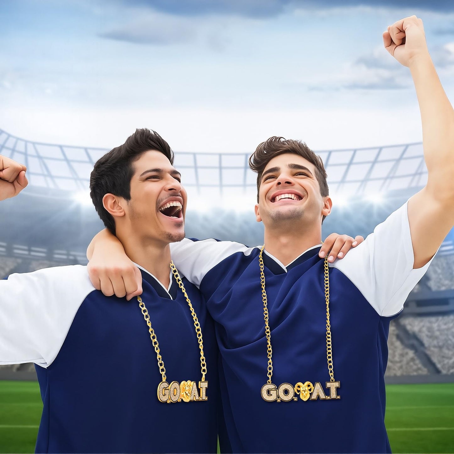 Loetere 1 Pcs Goat Chains Necklace Gold Champion Award Winner Prize Trophy Most Valuable Player Award for Adults Team Player Sports Football Soccer Baseball Softball Game Party Favor