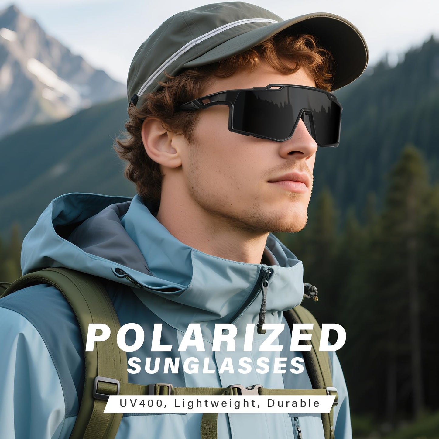3pcs Polarized Sport Sunglasses Men Cycling Driving Fishing UV Protection Sun Glasses Lightweight Big Frame Mountain Bike Goggles
