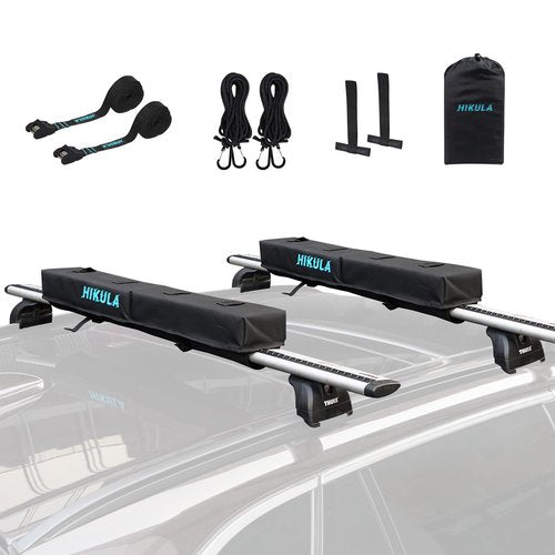 31''Soft Roof Rack Pads for Various Crossbars with Two 15' Premium Scratch Resistant Silicone Buckle, PP Rope,Quick Loop and Storage Bag, for SUPs, Surfboards, Kayaks, Canoes Includes Storage Bag