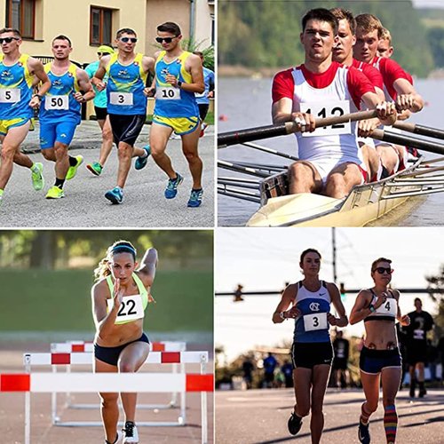 Kyzistn 1-100 Running Race Bibs Large Numbers with Safety Pins for Marathon Race Events- Tyvek Tearproof Waterproof (7X4Inch)