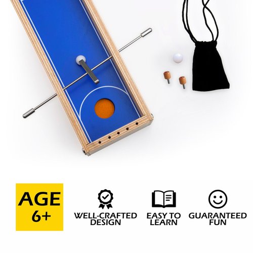Zesenai Fast-Paced Tabletop Skill Game – Air Hockey & Foosball 2-Player Wooden Action for Kids and Adults | Family Nights & Parties