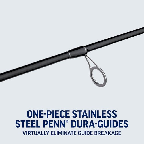 PENN 7??Pursuit IV 2-Piece Fishing Rod and Reel (Size 4000) Inshore Spinning Combos, 7?? 2 Graphite Composite Fishing Rod with 5 Reel, Durable and Lightweight, Black/Silver