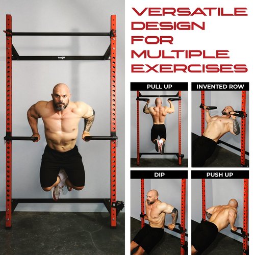Yes4All 500 LBS Capacity - Dip Bars for 2x2 with 1" Hole Power Cage, Squat Rack Attachments - Multi-Grip Handles Dip Attachment for Dips, Pull Up, Push-up