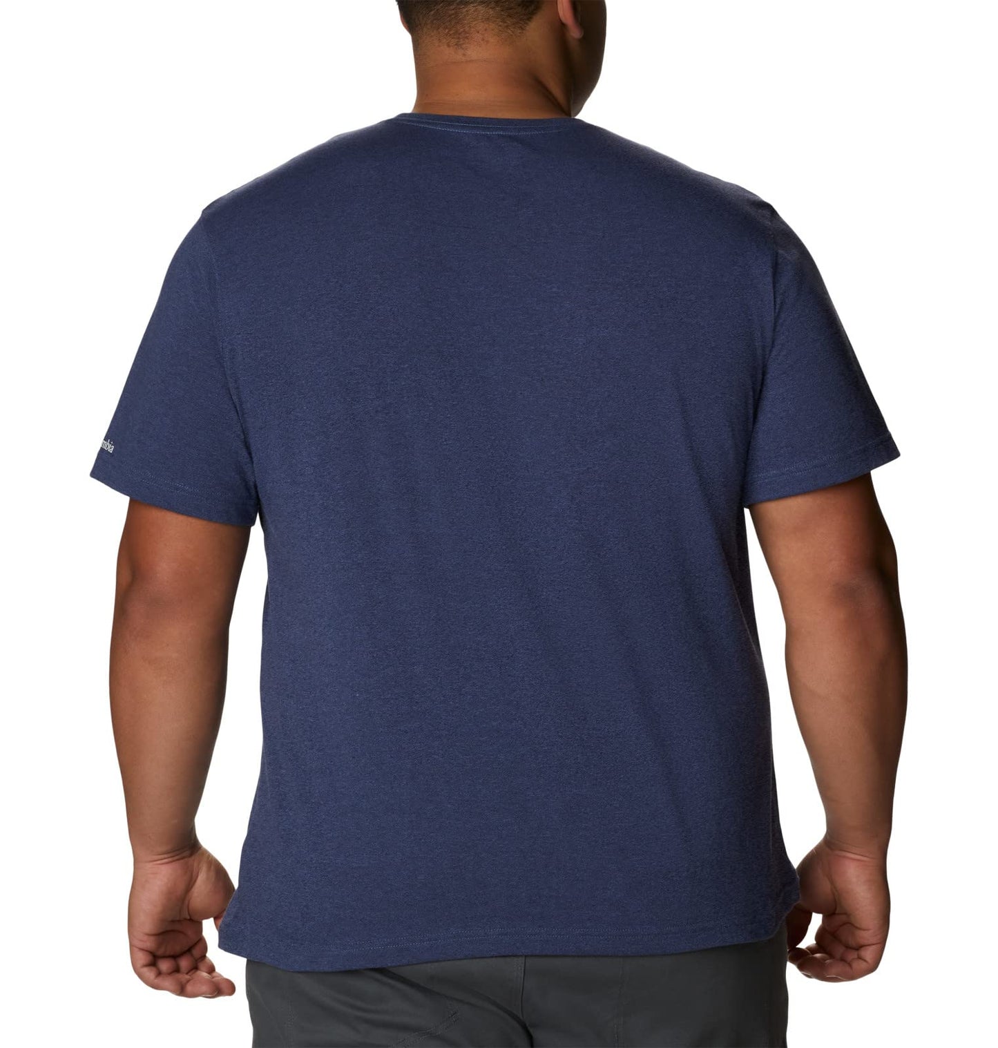 Columbia Men's Thistletown Hills Graphic Short Sleeve, Dark Mountain Heather/Hikers Graphic, 3X Tall