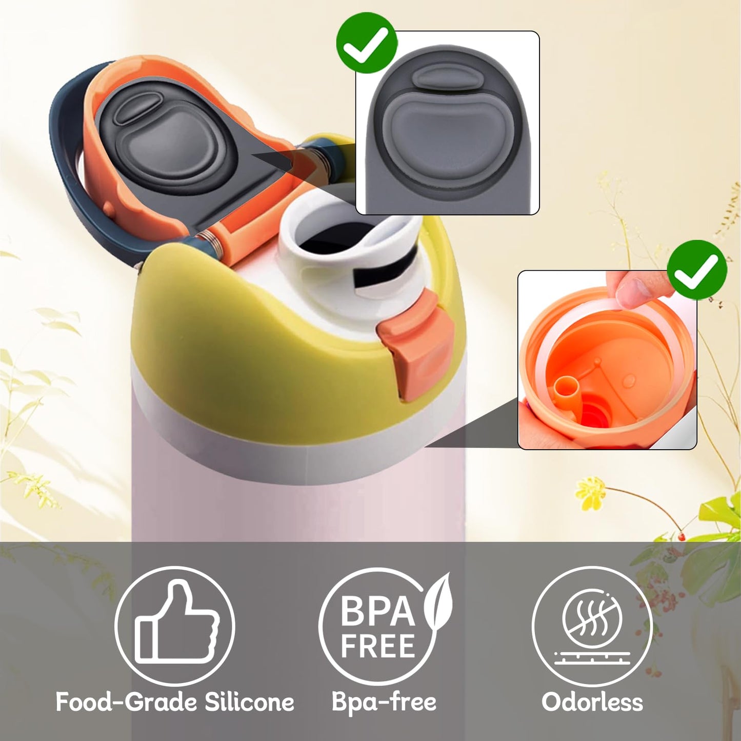 BMSQOFD 5 Sets Replacement Seal Gasket Stoppers for Owala Freesip Cap Mouth,Silicone O Sealing Ring Parts Water Bottle Top Lid Accessories for Owala Freesip 16/19/24/32/40oz 5p1-B03