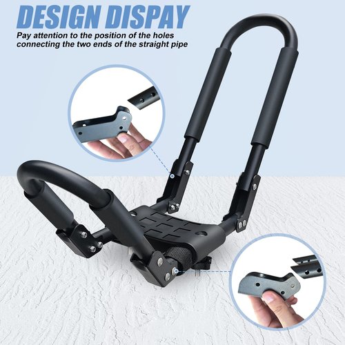 SUDOO Folding Kayak Roof Rack for 2 Kayaks Universal Kayak Carrier 4pcs J-Bar Kayak Roof Carrier for Car, Trucks, SUV and Canoe (2 Pairs)