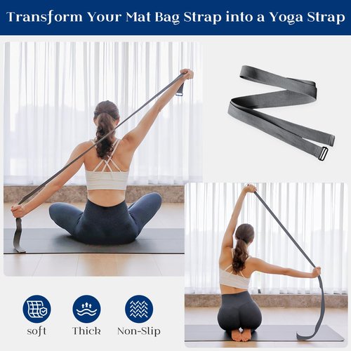 Tumaz Yoga Mat Bag | Padded Adjustable Shoulder Strap | Fits Up to 26" Mats | Multi-Pocket Storage for Essentials | Heavy-Duty G-Hook Closure | Lightweight & Durable for Yoga, Pilates & Fitness