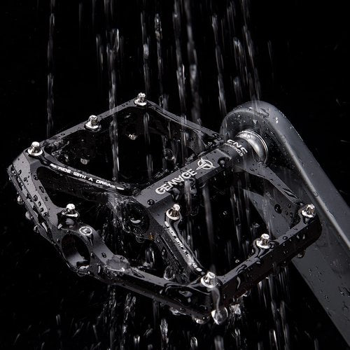 Road/Mountain Bike Pedals - 3 Bearings Bicycle Pedals - 9/16??CNC Machined Flat Pedals with Removable Anti-Skid Nails (Black)