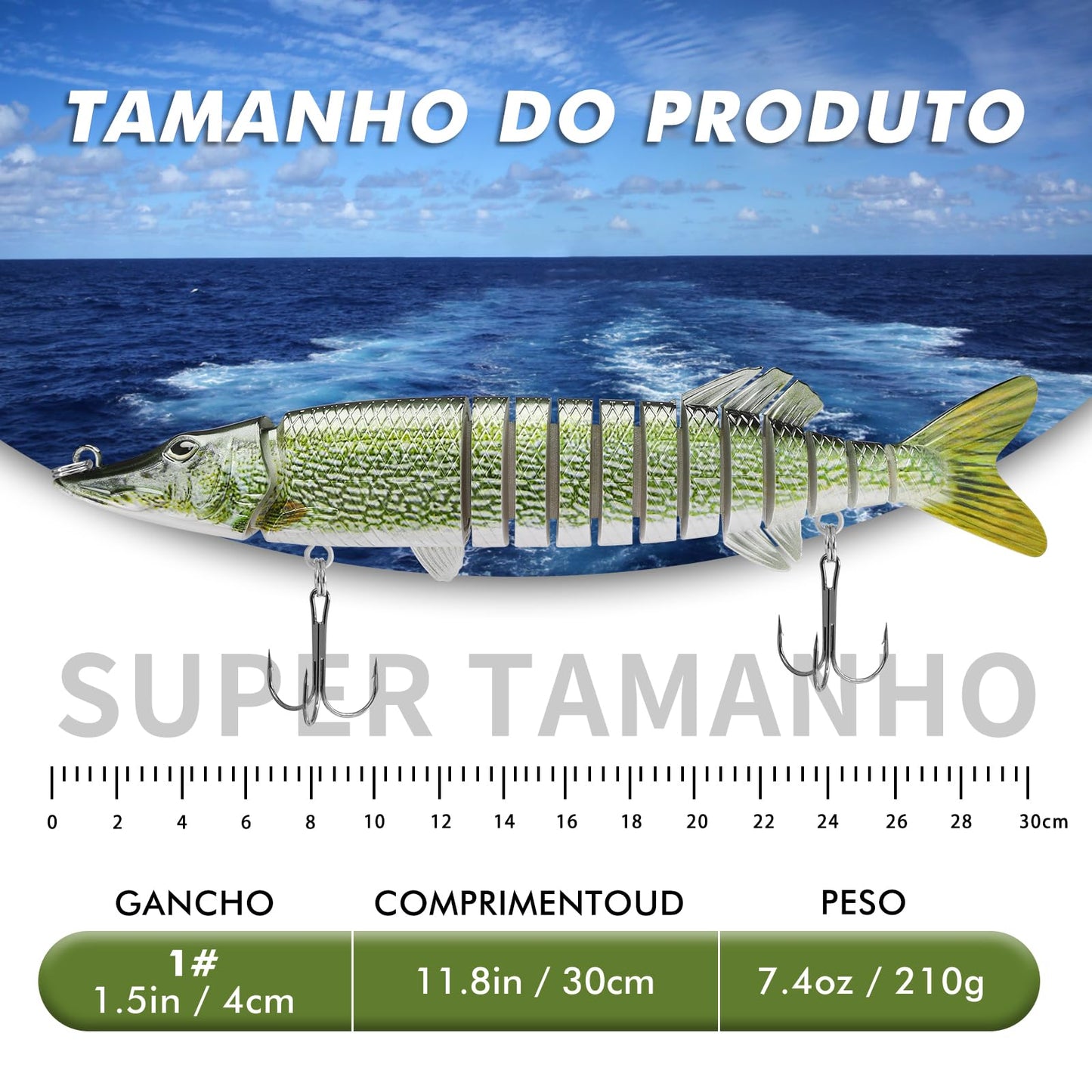 TRUSCEND Swimmax Easy Catch Fishing Lures with BKK Hooks, Wiggling, Vibrating, Rattling and Gurgling for More Bite, Heavy-Duty Dyneema Fiber Jointed Swimbaits for Bass, Trout, Walleye, Crappie, Pike