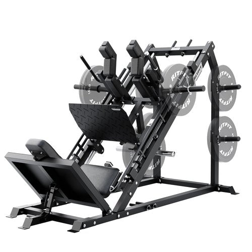 RitFit Gazelle Pro 3 in 1 Leg Press and Hack Squat Machine - High-Tensile Steel Leg Press Machine, 2000 lbs Capacity, Adjustable Angles, Hack Squat Machine with Weight Storage, Black (Black)