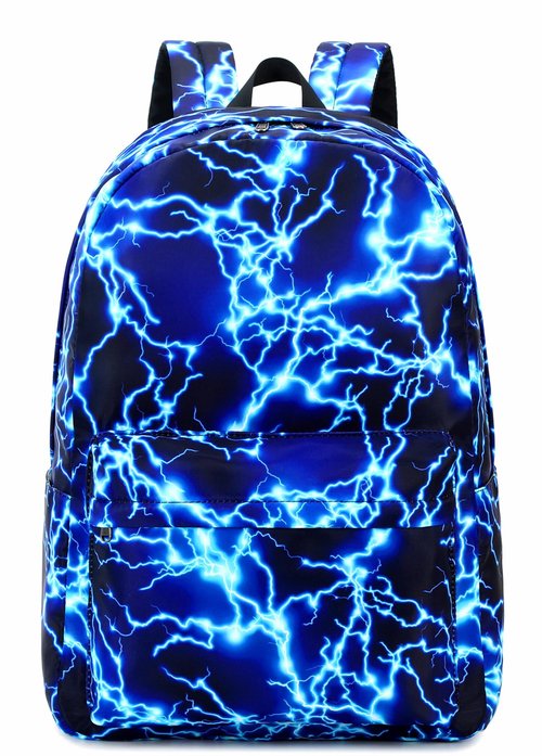 Boy School Backpack Elementary Middle Lightning Bookbag Laptop Teenager Waterproof Lightweight 17 Inches (1-Blue)