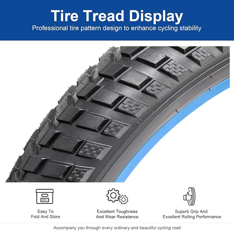 20x3.0 Fat Bike Tire 76-406 for E-Bikes – Folding, 90kg Load, 30 PSI