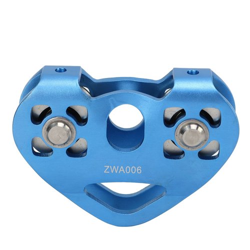 ZJchao Double Pulley Block, Cable Pulley Kit, Aluminum Alloy Slackline Kit for Climbing with High Strength (Blue)