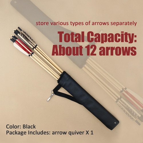 Luoyer Archery Arrow Quiver Hip Tube Quiver with 2-Tubes and Belt Clip Lightweight for Youth Carbon Wooden Crossbow Arrows Holder