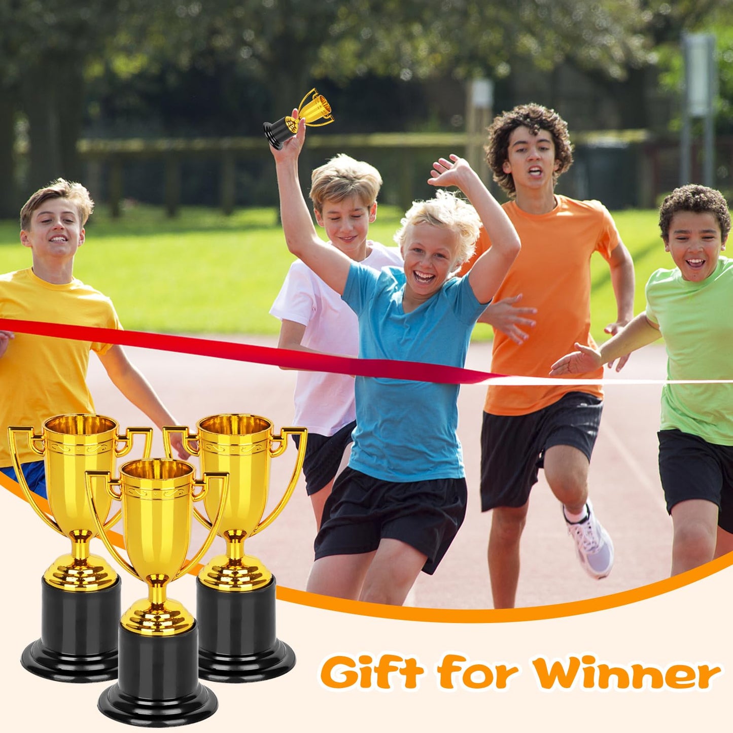 Mini Trophies, 12 Pack Gold Trophy Award, Plastic Trophies for Kids, 4 Inch Trophy Cups, Award Trophies for Party Favors, Props, Rewards, Winning Prizes, Competitions Ceremony Parties Favor