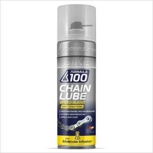 Formula 100 Dry Conditions Bike Chain Lube – Dry Weather Lubricant for Bicycles & Electric Bikes – Deep Penetration, Extends Lifetime, Protects Against Corrosion – 300ml Aerosol (10.14 oz)