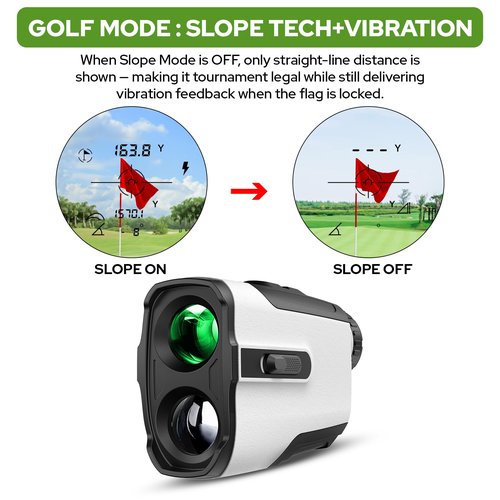 APTGRF Golf Rangefinder with Slope and Pin Flagpole Lock Vibration, 700 Yards Laser Range Finder, External Slope Switch, Golf Tournament Legal, Rechargeable Battery, Magnetic Stripe, 6X Magnification
