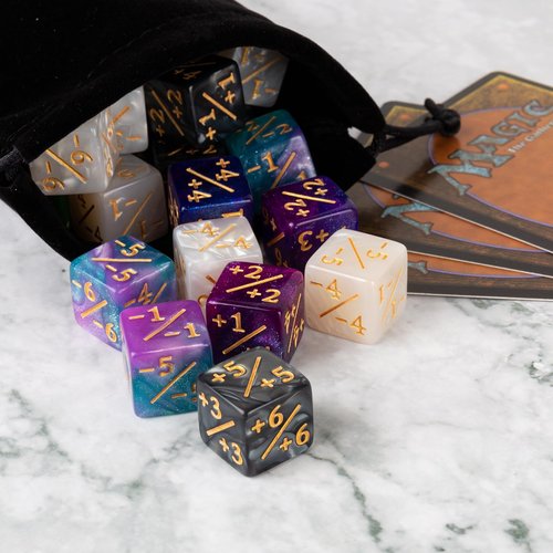 48 PCS MTG Counter Dice Set Bulk Plus 1 Life Buff Tokens 6 Sided Dice Counters for MTG, TCG, Magic Cards Game Accessories