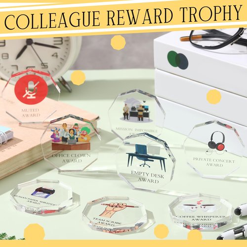 30 Pcs Funny Appreciation Awards Gifts Bulk Little Clear Acrylic Reward Medallions Funny Trophy Gifts for Employee Coworker Teacher Nurse Office Team(Employee)