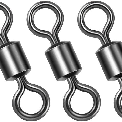 Dr.Fish Barrel Fishing Swivels, Available from #12-#12/0, Stainless Swivels Fishing Tackle Saltwater, Freshwater, Leader/Line/Lure Connector #1 104LB