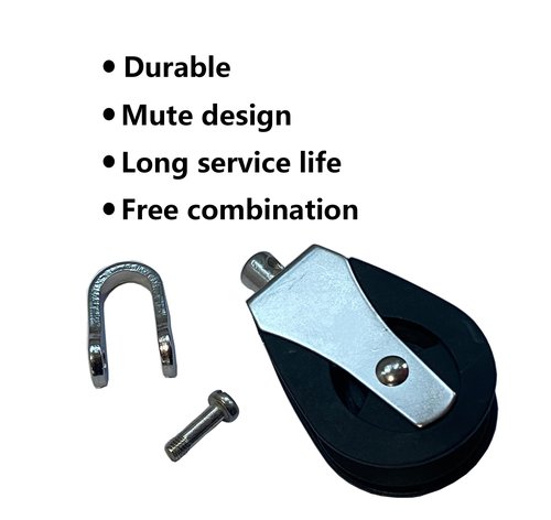 LEQMG High Load Capacity Marine Stainless Steel Nylon Block Universal Single Head Pulley,Smooth Silent Bearing,Rope Runner Boat Accessories(2 Pcs)
