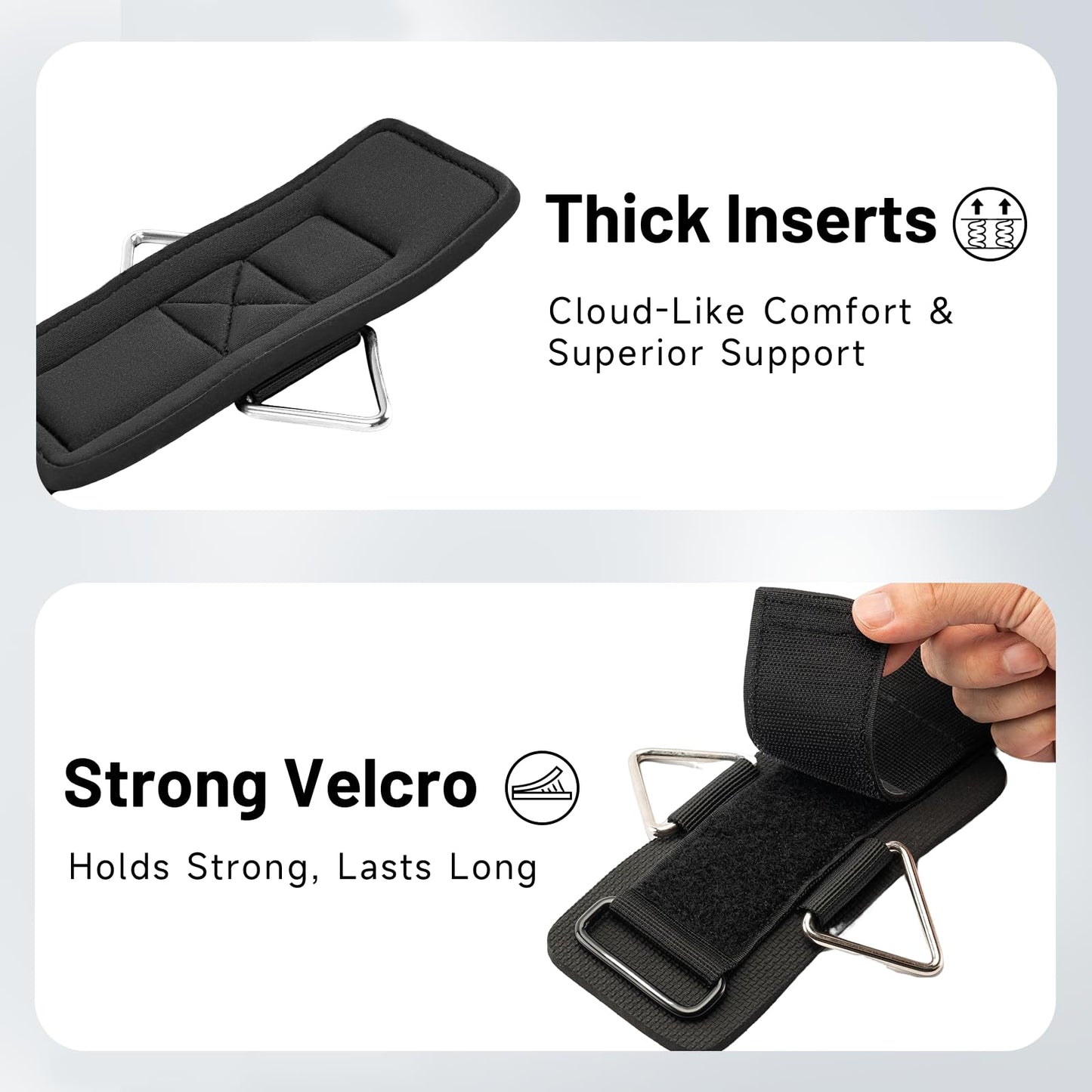Wrist Cuffs with D-Ring, Wrist Wraps for Weightlifting with Neoprene Padding, Wrist Straps for Cable Machines