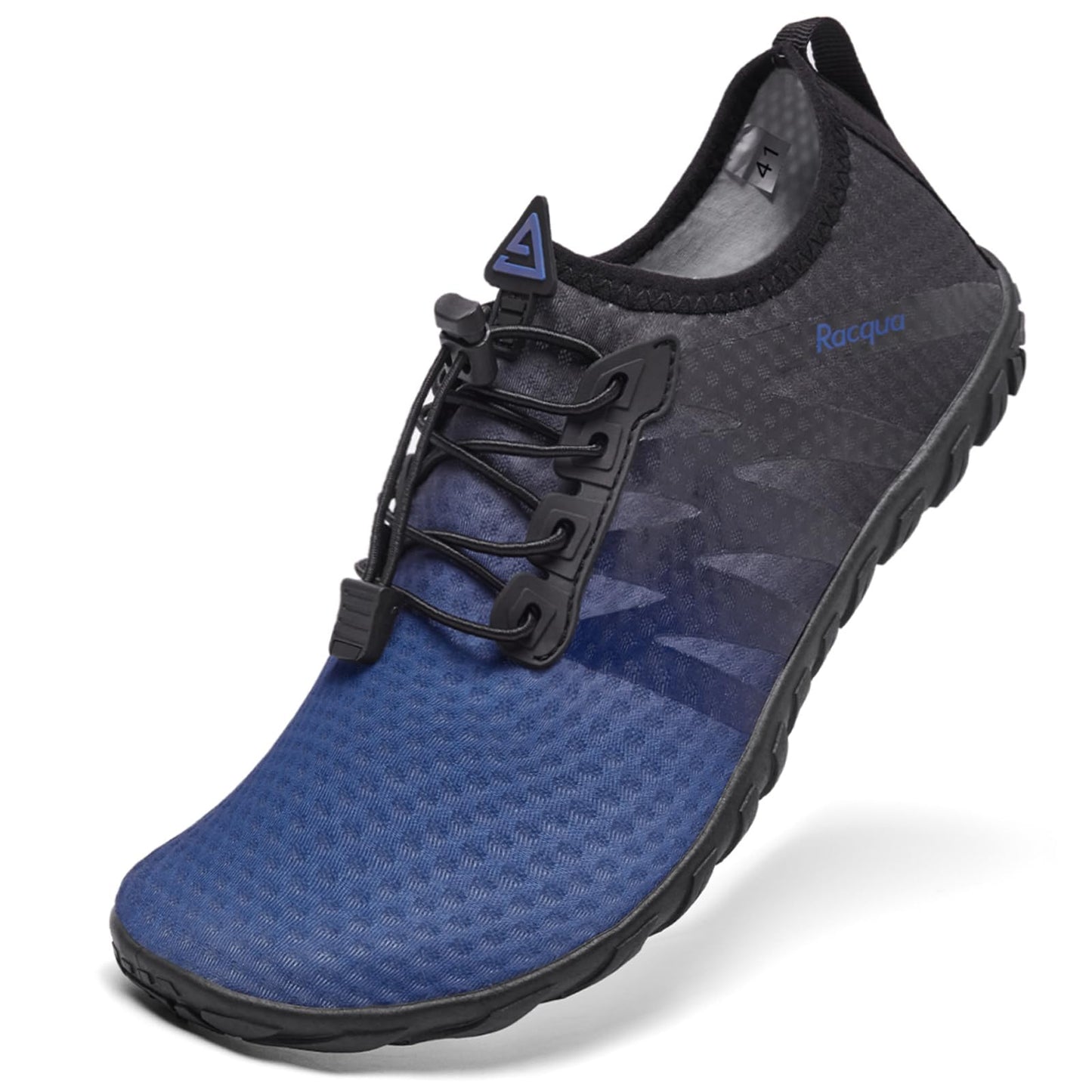 Racqua Mens Water Shoes Lightweight Swim Outdoor Quick Dry Beach Barefoot Aqua Pool Gradient Sports Shoes Navy/Black 11 Women/10 Men
