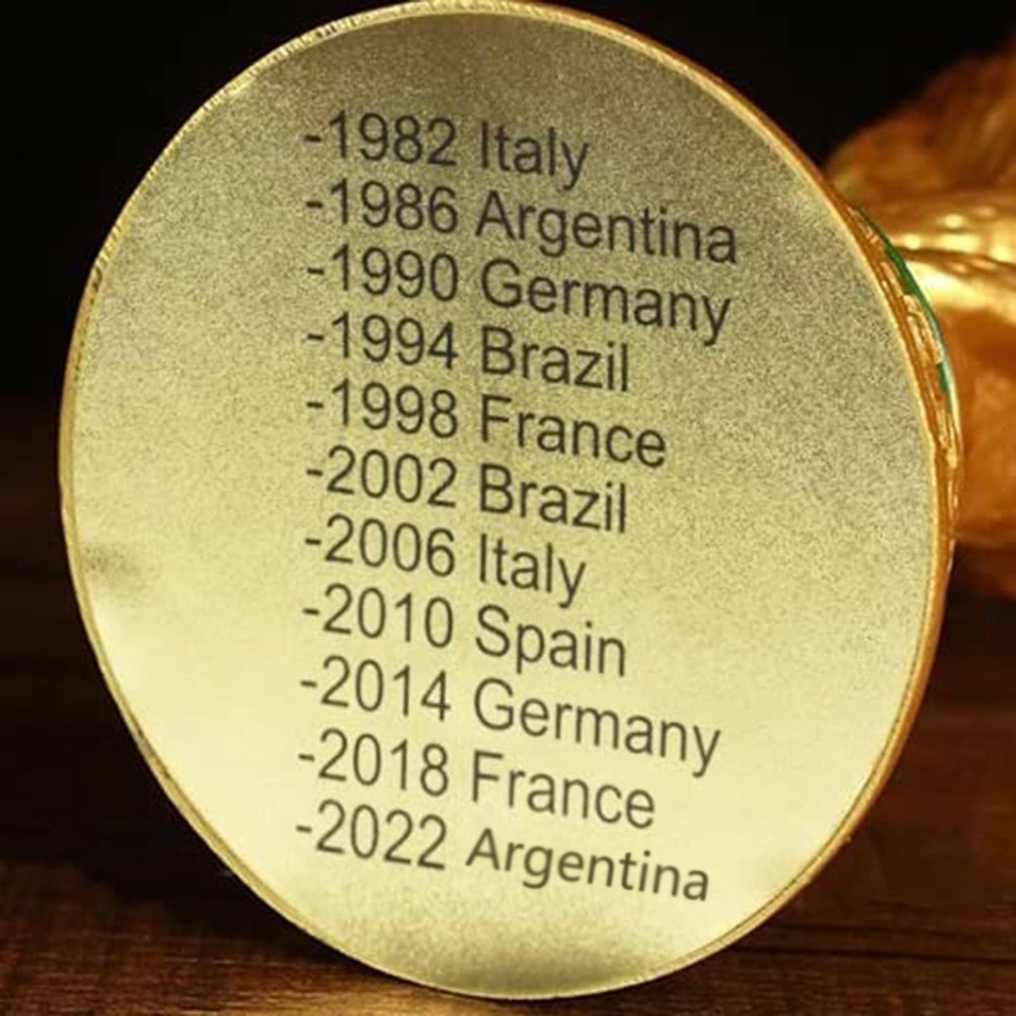 2022 World Cup Trophy Replica, Gold Resin Soccer Collectible for Desktop & Office