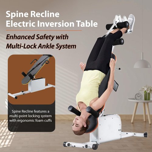 Spine Recline Electric Inversion Table | Clinical Grade Back Pain Relief | Zero-Gravity Therapy | Smart Remote Control | Silent Motor & Safety Lock System