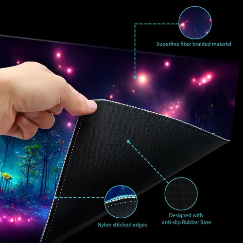 Extalas MTG Playmat TCG Playmat -Includes Storage Tube and 7 Dice-Experience Top-Tier Quality and Edge-Locking Waterproof and Non-Slip Mat! (playmat Without Zones, 1-Pretty Purple Fluorescence)