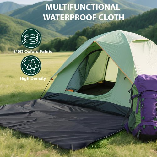 KRUI Tent Footprint, PU 2000 Waterproof Camping Tarp, Durable Tent Floor Saver for Hiking, Backpacking, Hammock, Beach and Picnic, Suitable for 1-2 People