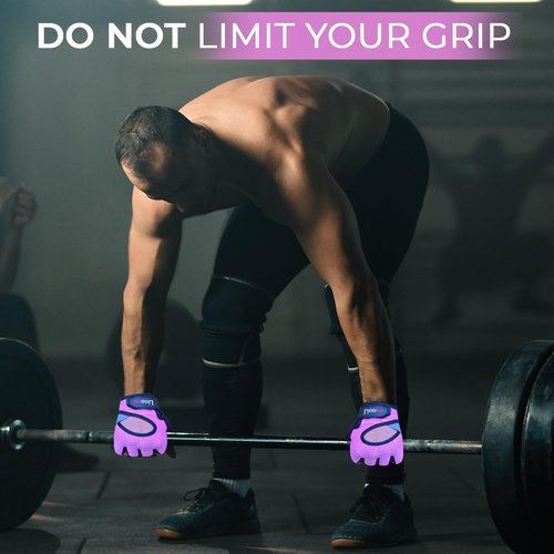 LIONCO Workout Gloves for Men Women,Weight Lifting Gloves with Breathable Gel Padded Excellent Grip for Gym Exercise,Cycling,Weightlifting,Fitness Training,Pull Ups and Climbing and Rowing (Pink, M)