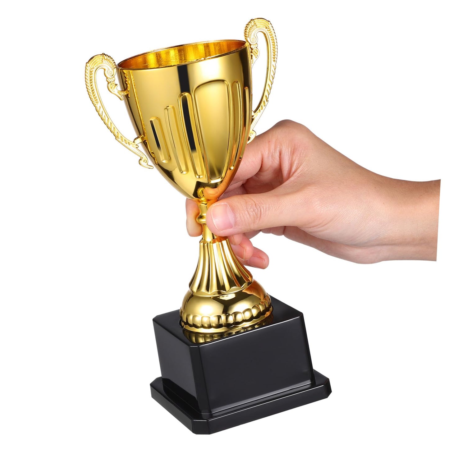 Totority Mini Gold Trophy with Black Square Base 7.5 Inch Award Cup for Classroom Rewards Party Prizes and Sports Recognition