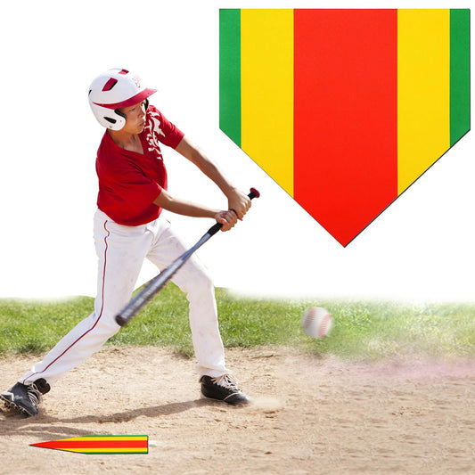 1pcs Training Home Plate, Home Plate Softball Baseball Batting mat Colored Blended Non-Slip Mat for Pitching & Hitting Practice, Can be Used Indoors & Outdoors