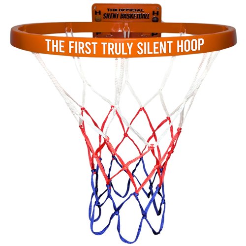 WAWAWEWA The Official Silent Basketball Hoop Indoor – Durable Plastic, Large Wall-Mounted Basketball Hoop with No-Noise Design + Adhesive & Screw Installation – for Use with Silent Basketball Only