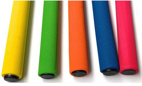 KIKEEP Track and Field Relay Batons Sticks Assorted Color Relay Running Race Batons Sticks Foam Relay Running Baton 5 Pack Track & Field Sticks