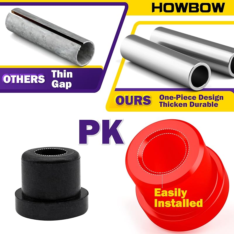 Rear Bushing Kit for EZGO RXV Golf Cart—Polyurethane Leaf Spring Bushings & Sleeves 2008-Up (620160 620161 624030)