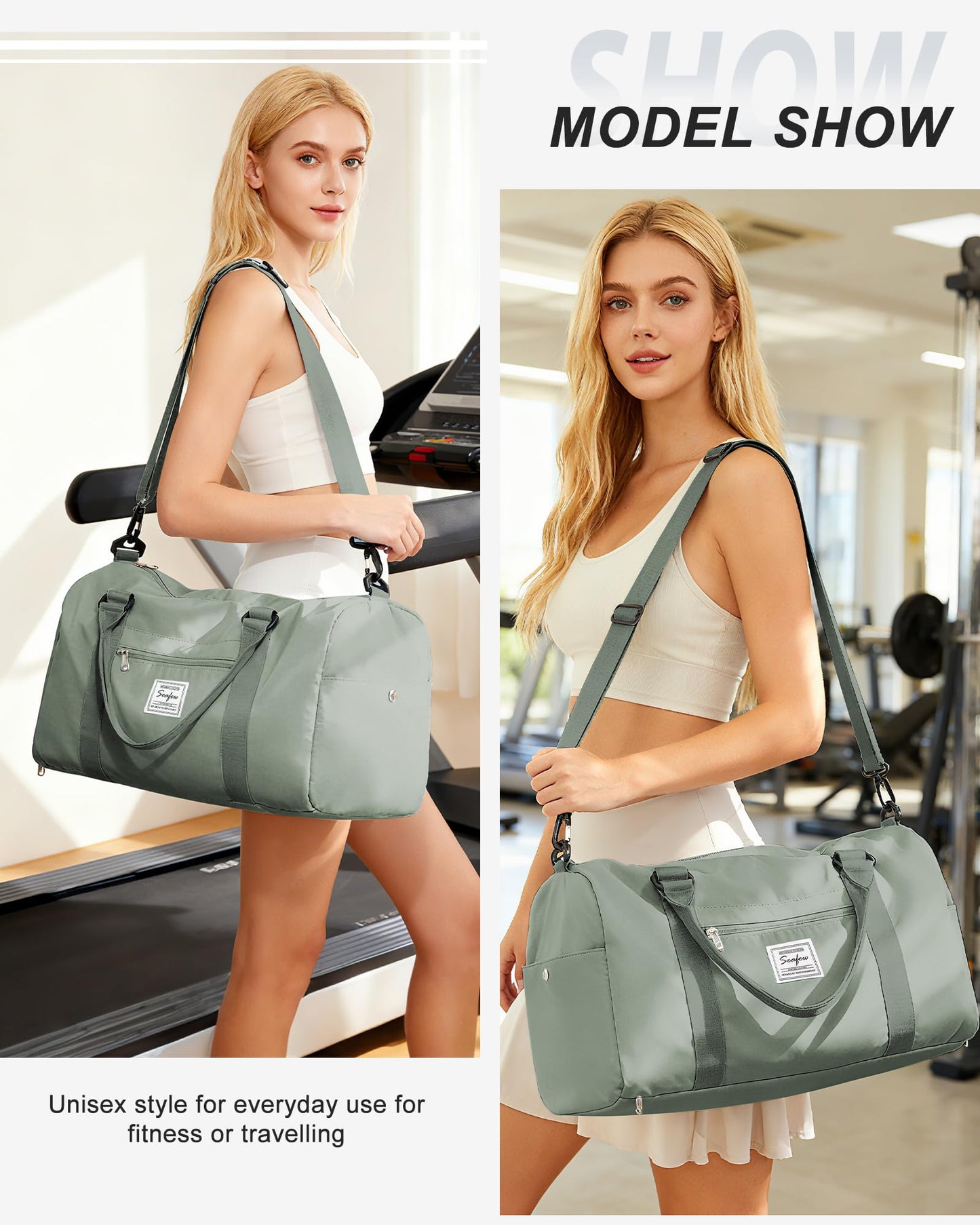 Gym Bags Womens Mens with Shoes Compartment and Wet Pocket Travel Duffel Bags for Women for Plane Sport Gym Tote Bags with Toiletry Bags Waterproof Weekend Overnight Carry on Bag Hospital Holdalls