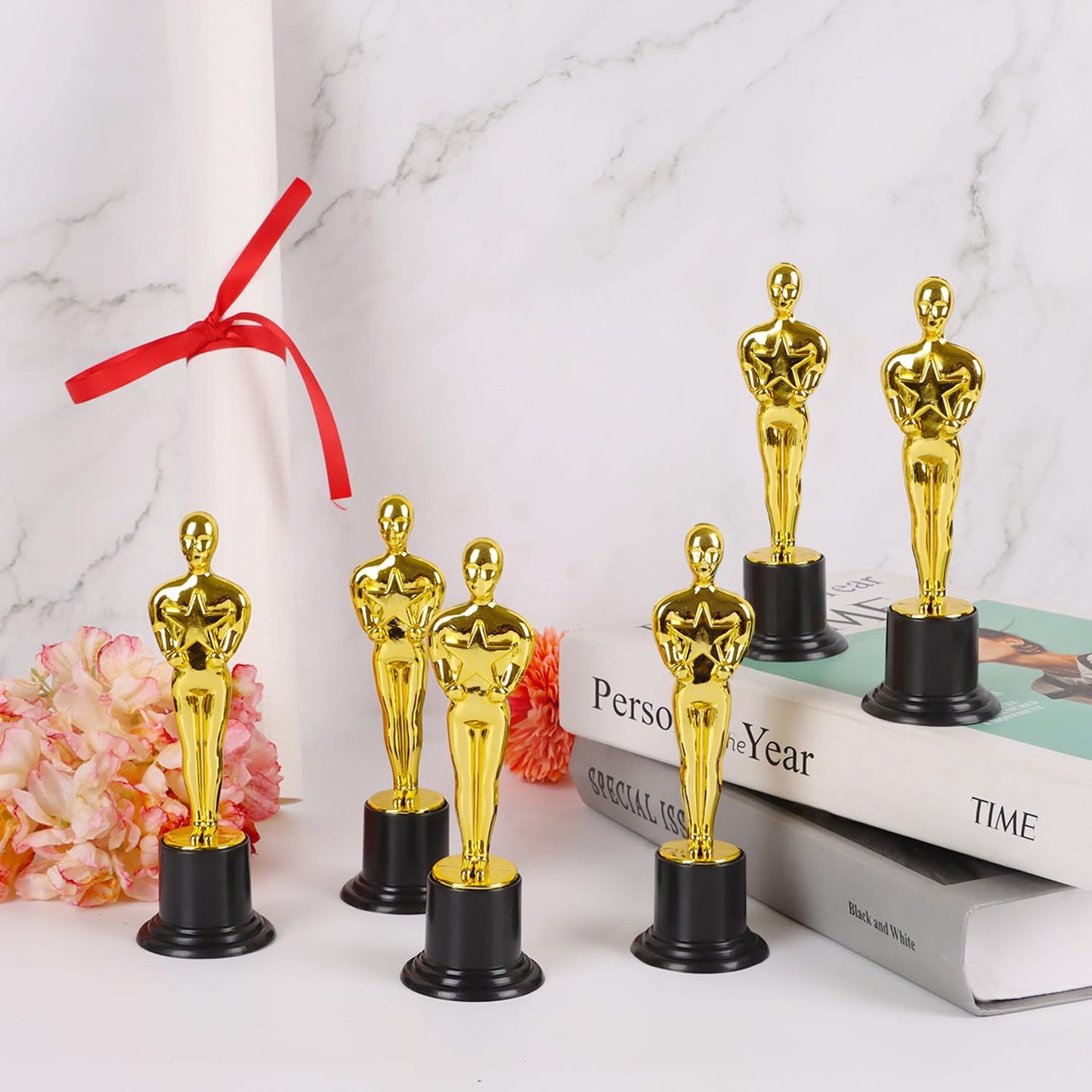 LOKIPA 12 Pack Gold Award Trophy, 6 Inch Award Statues Gold Award Statues for School Award, Game Prize, Party Prize and Appreciation Gift