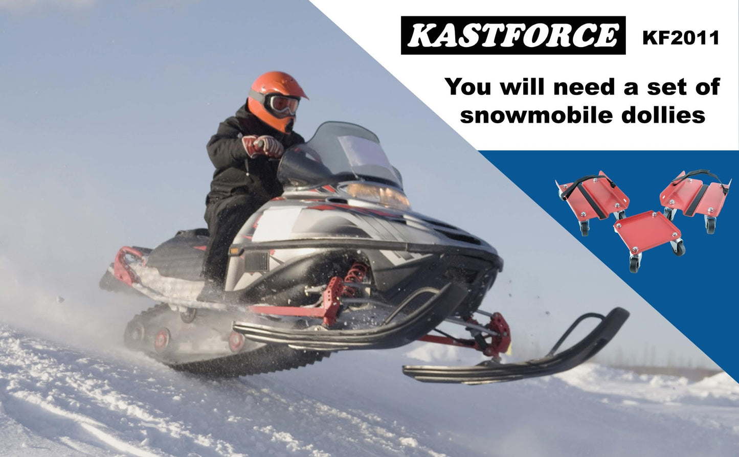 KASTFORCE Snowmobile Dolly Set Max Supporting 1500Lbs with Heavy Duty Straps Firmly Attaching on Skis KF2011
