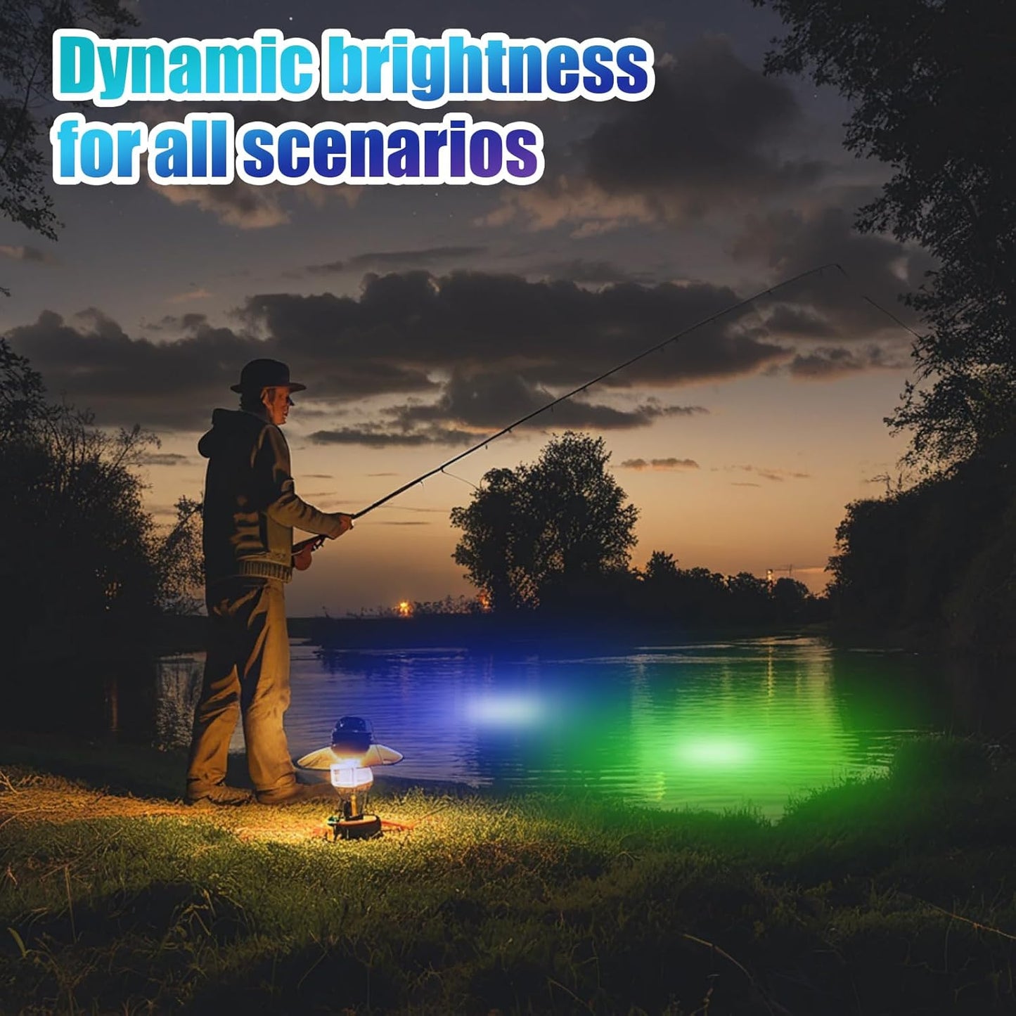 2 Pcs Adjustable 12V 15W Underwater Submersible Fishing Light Fishing Attracting Light LED Lure Bait Finder Lamp with 16.4ft Cord for Pool Boat Sea Crappie Squid Shad Shrimp