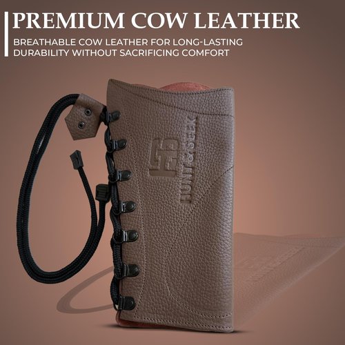 Handmade Leather Archery Arm Guard for Women and Men Adjustable Protective and Lightweight for Hunting, Target Shooting Youth and Adult Unisex Leather Forearm Guard (Brown)