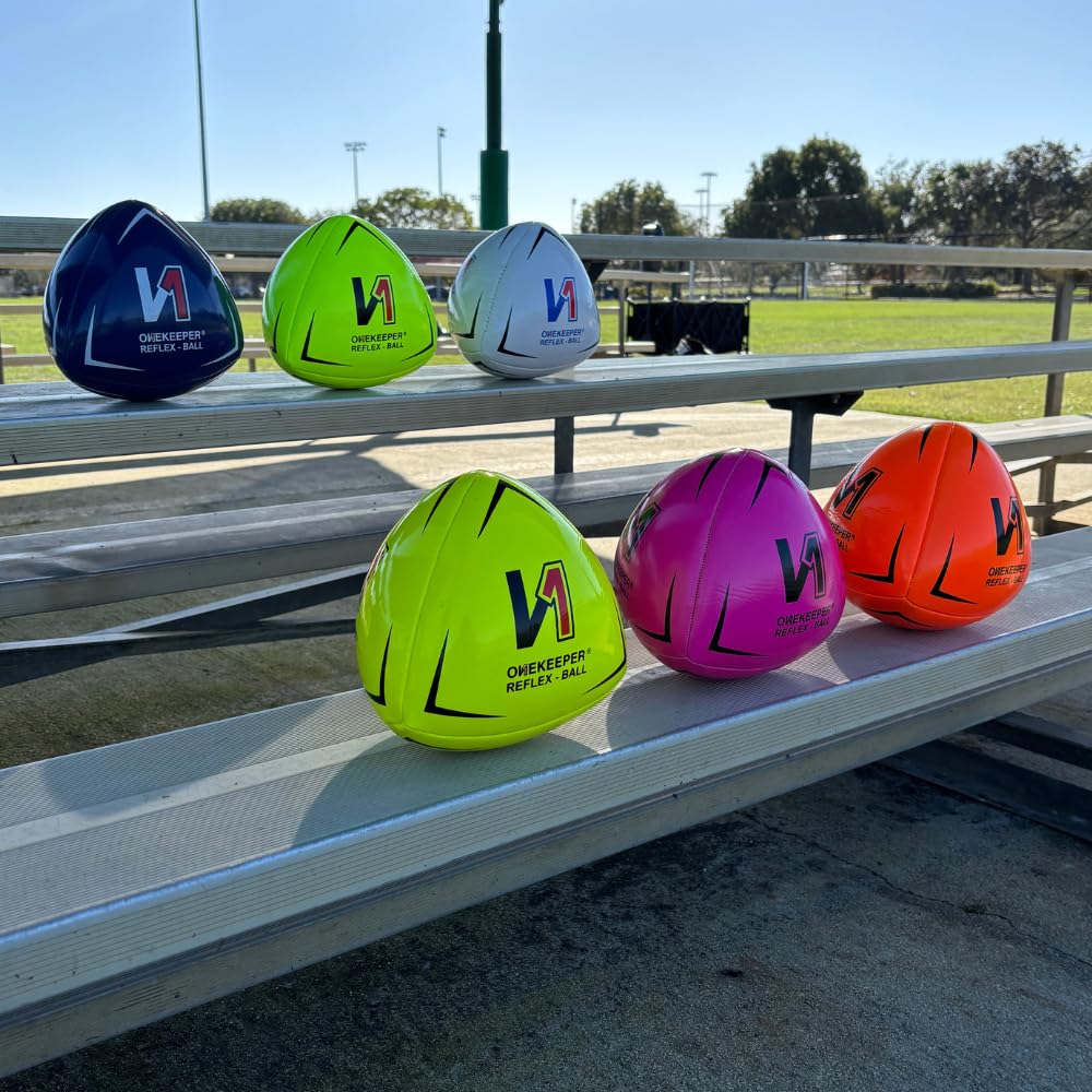 ONEKEEPER Soccer Reflex & Reaction Ball - White, Orange, Blue, Pink, and Fluo Yellow for Agility, Reflex, and Speed Training for Kids and Juniors (Yellow)