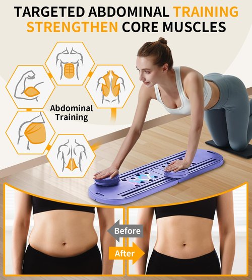 Pilates Board - Pilates Reformer Set, 6 in 1 Pilates Boards for Home Workout, Portable and Foldable Pilates Reformers, Multifunctional Reformer Pilates Machine, Pilates Board for Women