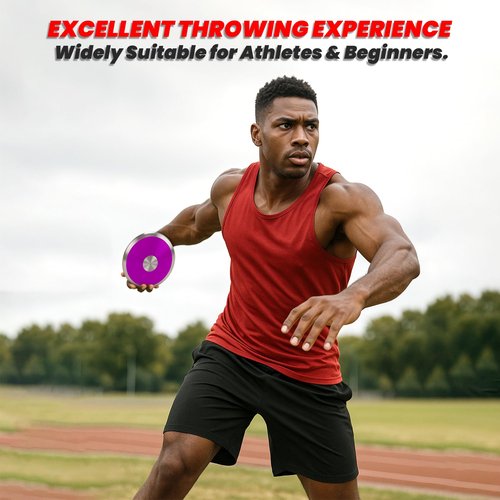 YIXINLOMYY 1 kg Sports Training Discus 2 Pcs for Girls Boys School Track and Field, 1kg Nylon Discus with Steel Rim and Center, Men Women Discuses Outdoor Practice Throwing (Purple)