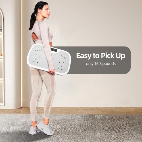 Vibration Plate Exercise Machine, Portable Workout Vibration Plate for Lymphatic Drainage, Full Body Vibration Platform Home Fitness Equipment for Men & Women, Grey