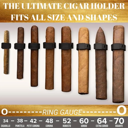 zofanvo Ultra-Strong Magnetic Cigar Holder, Black, Portable Golf Cart Accessories,Fits 34 to 70 Ring Gauge,Fit for Golfing, Grilling, Fishing, Travel, and Outdoor Adventures(Black)