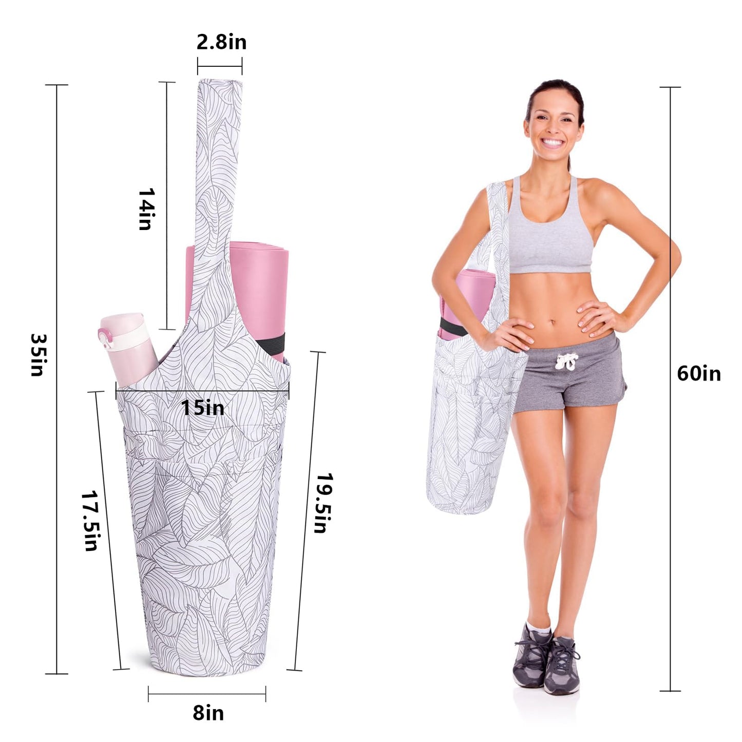 IwIeIaIrI Yoga Mat Bag - Gym Accessories For Women,Large Exercise Mat Straps Yoga Bags And Carriers Fits Most Your Workout Stuff