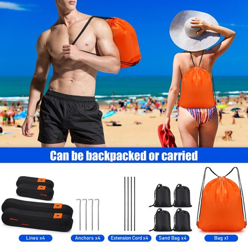 TOBWOLF Beach Volleyball Lines for Sand, 26.3' x 52.6' Professional Official Volleyball Court Boundary Lines, Highly Visible Marking Sand Lines with Metal Anchors & SandBags